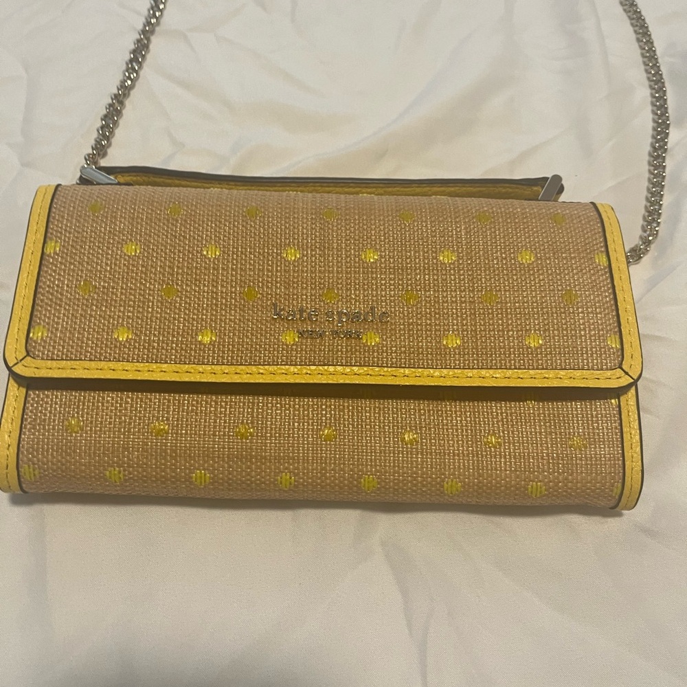 Kate Spade Tan and Yellow Dot Crossbody Bag